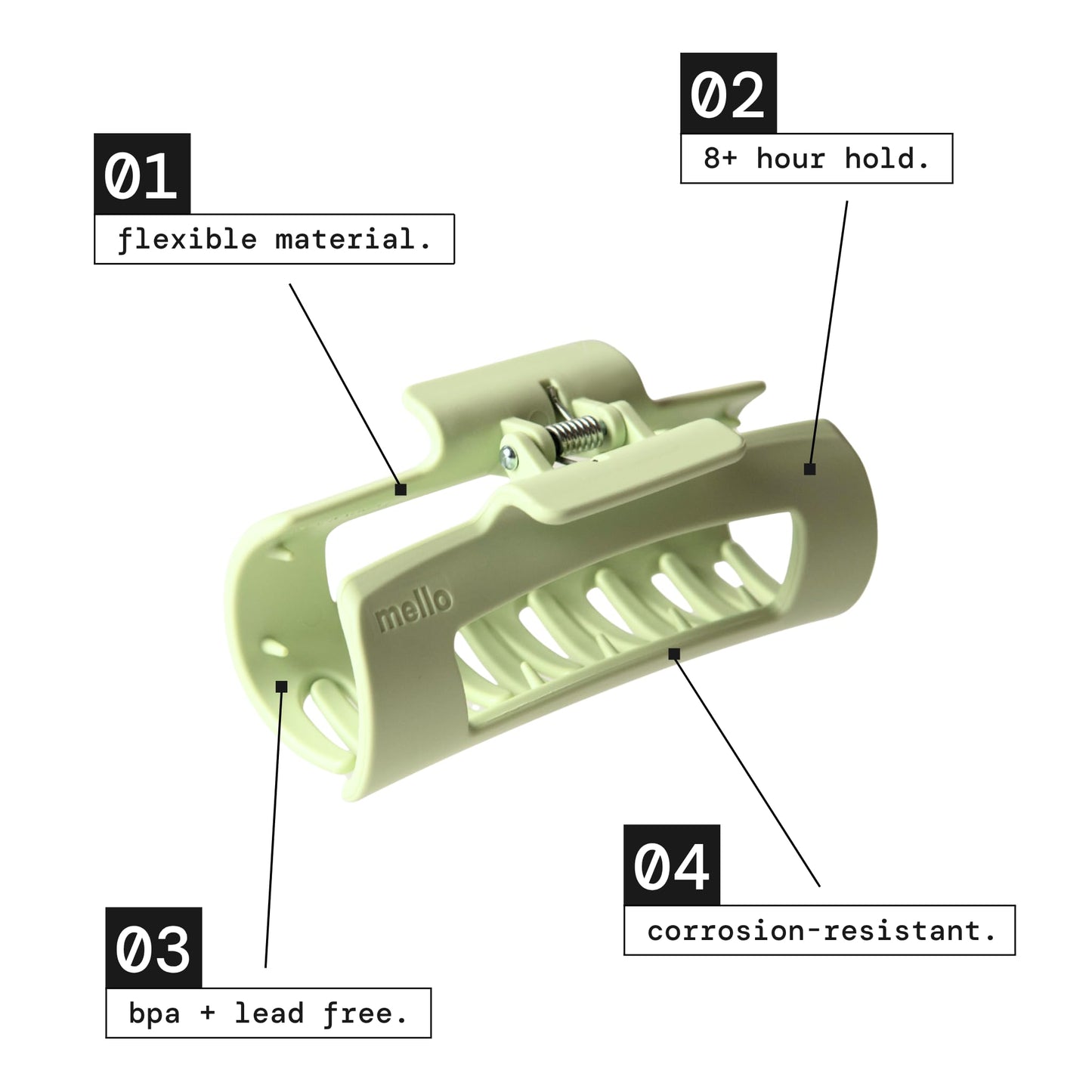 The Original Mello Hair Claw Clip Squishy Claw Clip Made in Korea Patent Pending 30021976 (Red, Medium)