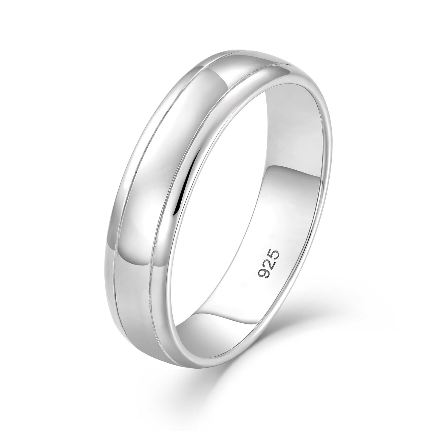 STARCHENIE 5mm Wedding Band Ring, 925 Sterling Silver Comfort Fit, Sizes 12