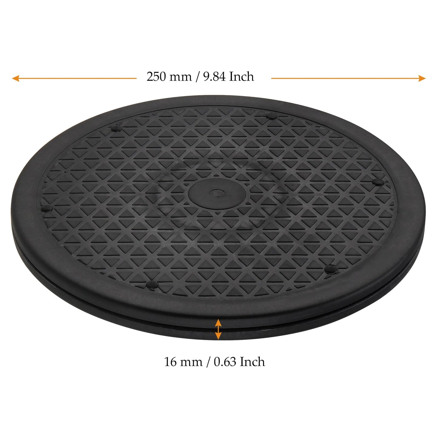 MUKCHAP 6PCS 10 Inch Rotating Swivel Stand, 360 Degree Black Bonsai Turntable with Steel Ball, Rotating Displaying Stand for Table Top, Monitor, Plant