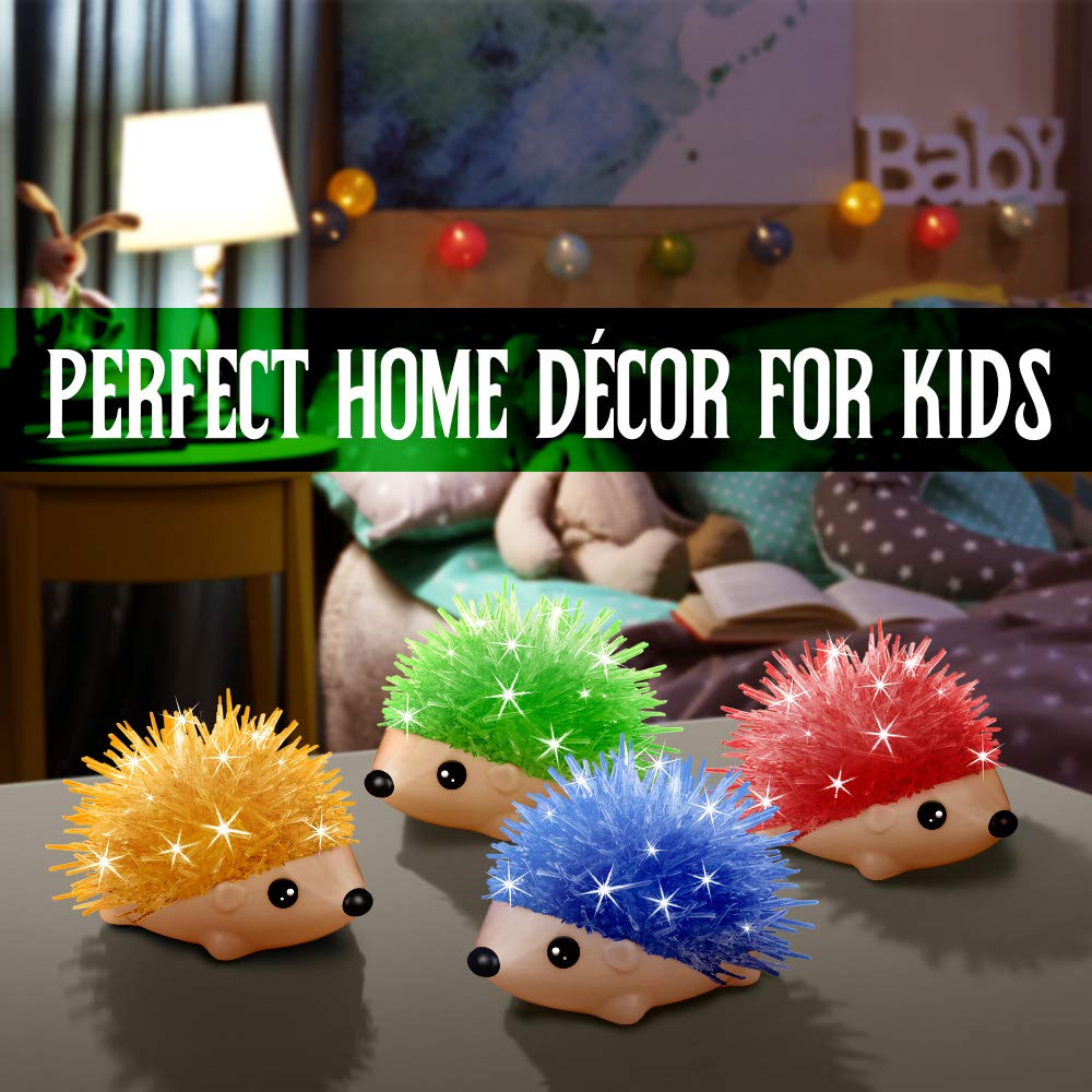 Crystal Growing Kit for Kids - 4 Vibrant Hedgehogs Fast Growing in 24H - STEM Science Kits for Kids Age 6-8 & 8-12, Educational DIY Learning Toys, Birthday Gifts for Boys & Girls Age 7, 8, 9, 10+