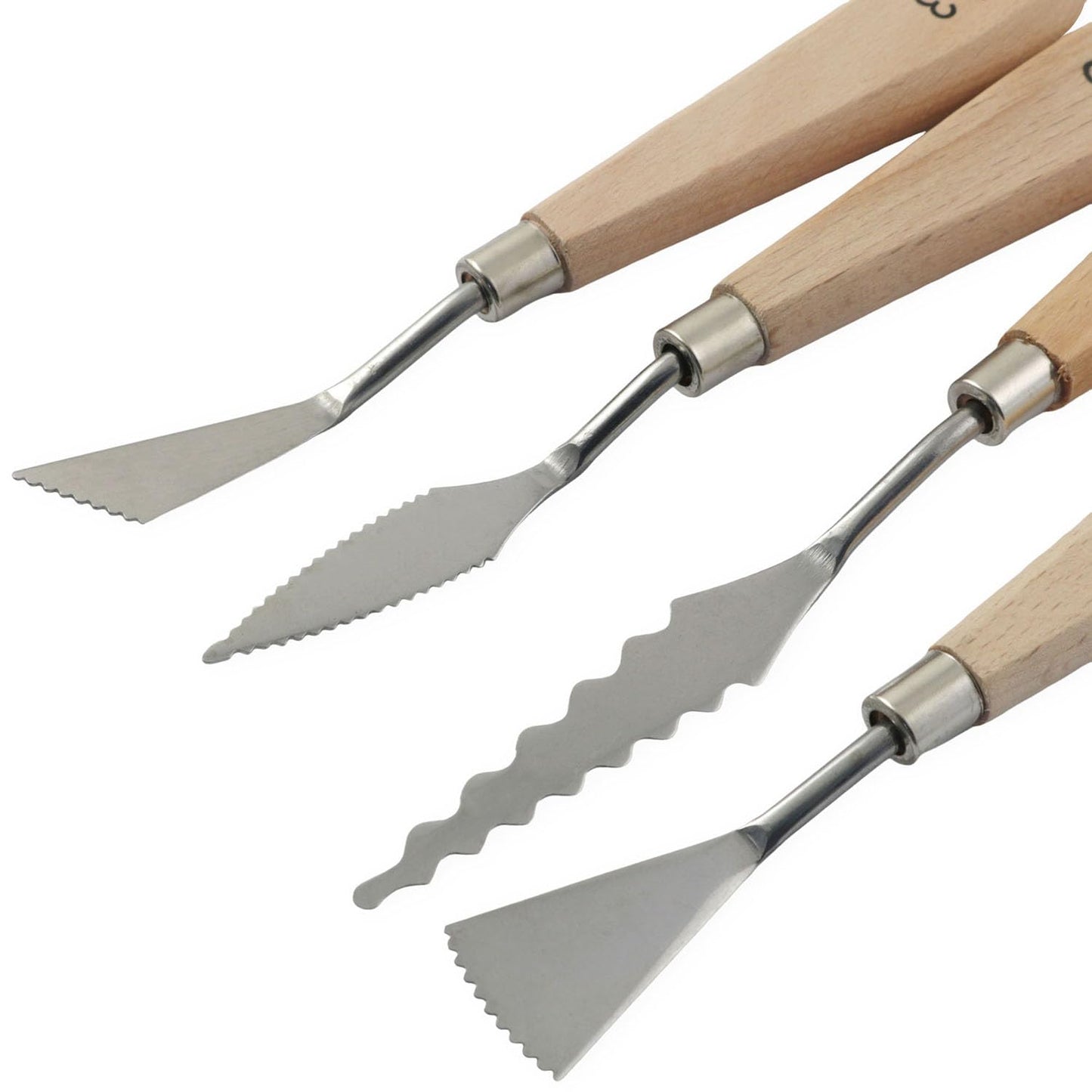 XGNG 10PCS Stainless Steel Trowel Set Painting Tool Metal Utensil Wooden Handles Suitable for Acrylic Paint Color Matching