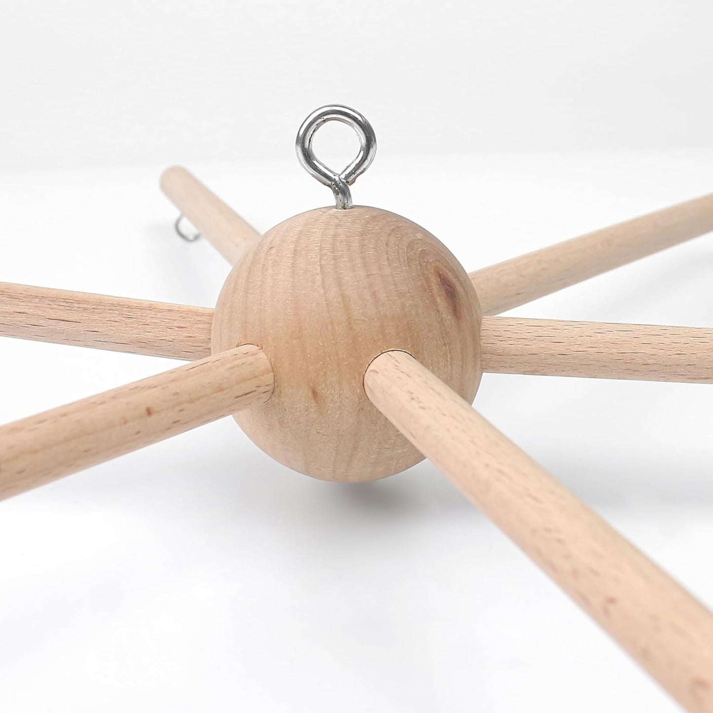 Baby Mobile Kit Frame DIY for Crib Decorative Natural Wooden Wind Chime Equipment Hanger for Infant Boy Girl Home Nursery Creative Craft Wall Balcony Hanging Toy Bell Accessories Bedroom Ceiling Decor