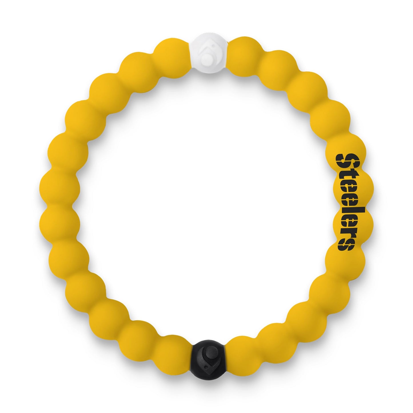 Lokai Silicone Beaded Bracelet for Men & Women, NFL Football Collection - Pittsburgh Steelers, Logo, Medium - Silicone Jewelry Fashion Bracelet Slides-On for Comfortable Fit