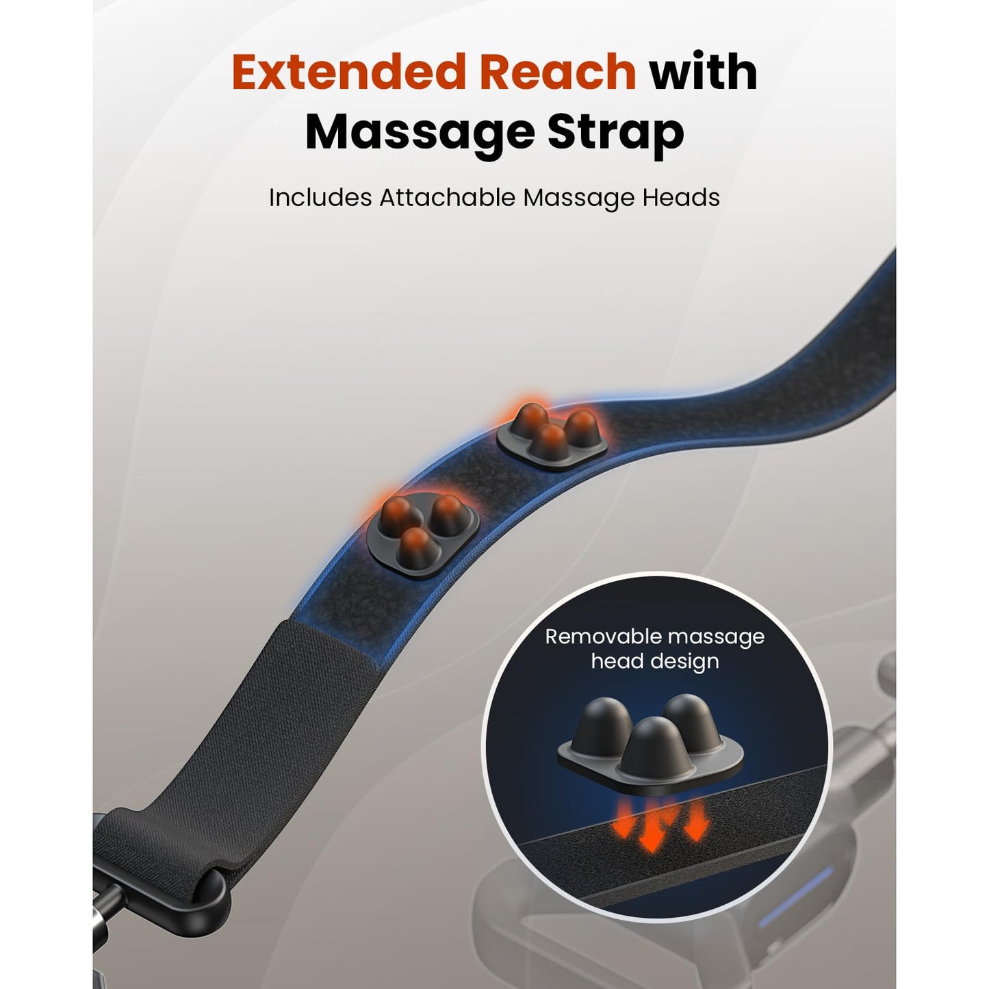 BOB AND BRAD Massage Gun with Massage Strap for Hard to Reach - Dual-Mode Percussion & Compression Massager for Muscle Recovery, Pain Relief in Back & Shoulders, FSA-HSA Eligible, Pain Relief Gift