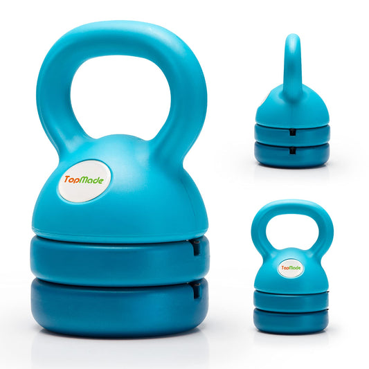 TopMade Adjustable Kettlebell Weights Set Cast Iron Exercise Fitness Kettle Ball Grip 5, 8, 9,12lb Free Weight Men Women Kettlebells for Home Gym Workout Ballistic, Core,Strength Training