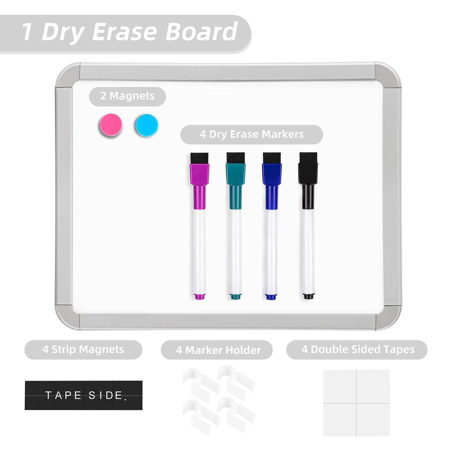 VUSIGN Small Dry Erase Whiteboard, 8.5 x 11 Inches White Board for Kids, Students, Fridge, Locker, Mini Dry Erase Board