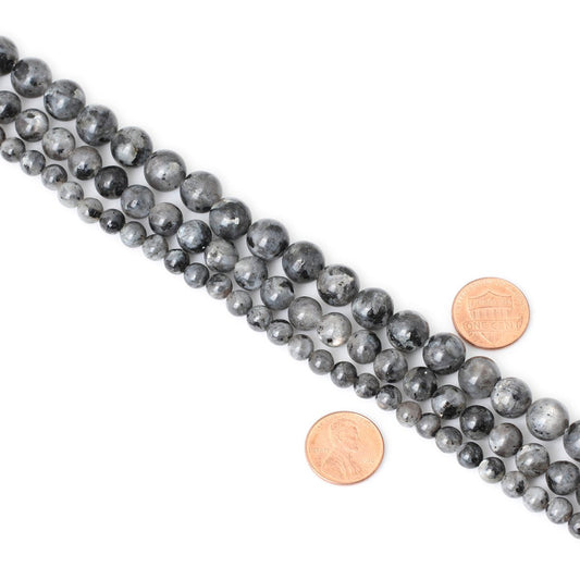 CHEAVIAN 35PCS 10mm Natural Black Labradorite Gemstone Round Loose Beads Crystal Energy Stone for DIY Jewelry Making 1 Strand 15"