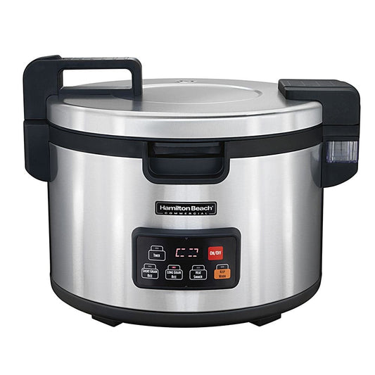 Hamilton Beach Commercial 37590 Rice Cooker/Warmer, 90 Cups Cooked Rice Capacity, Double-Wall Insulated, Nonstick Inner Pot, Hinged Lid, Stainless Steel Housing, NEMA 6-15P Plug Type, Conforms to NSF