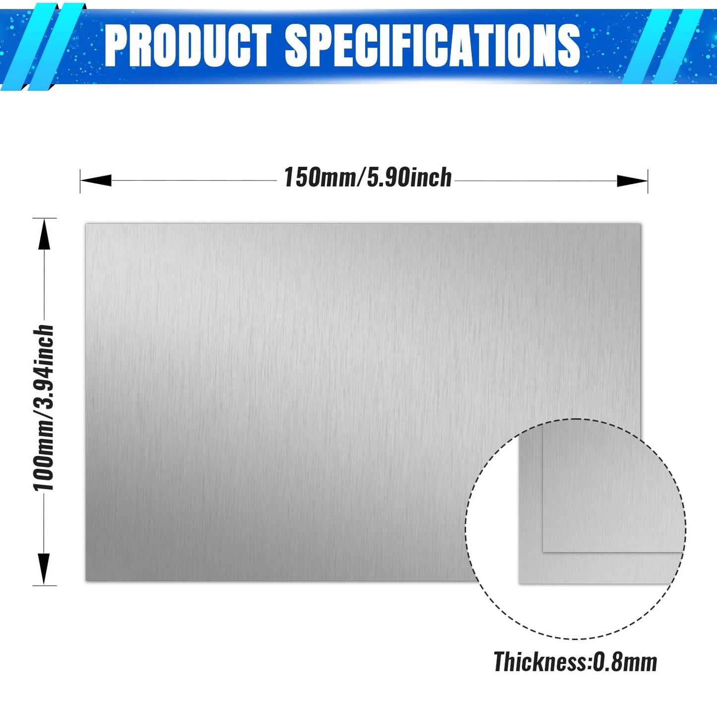 Uxney 0.8mm Stainless Steel Sheet 4x6 Inch, 430 Magnetic Stainless Steel Plate, 20 Gauge Metal Sheet for Wall, DIY, Crafts, Jewelry, Electrical Repair (2 Pack)