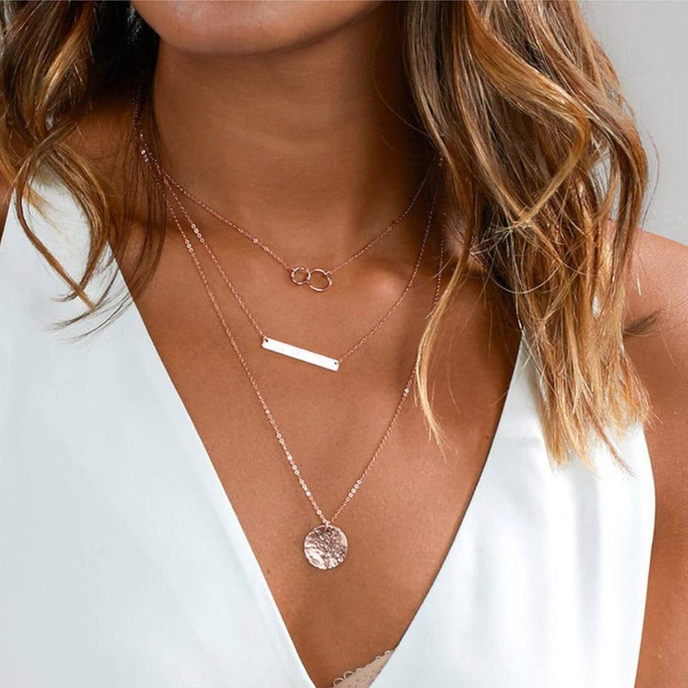 Turandoss Necklaces for Women - Circle Necklace Delicate Choker Pendant Necklace Necklace for Women Simple Jewelry Necklace Choker