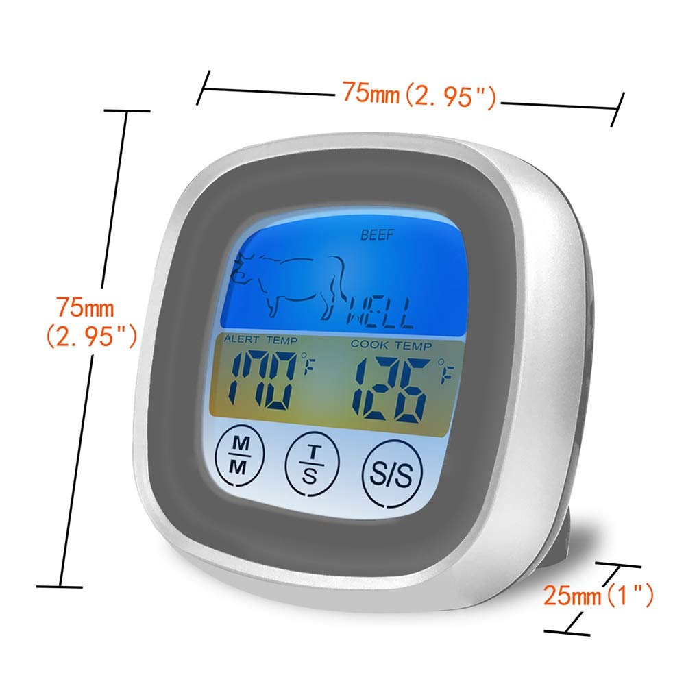 MVUYO Digital Kitchen Thermometer Meat Barbecue Food Temperature Measurement Tool