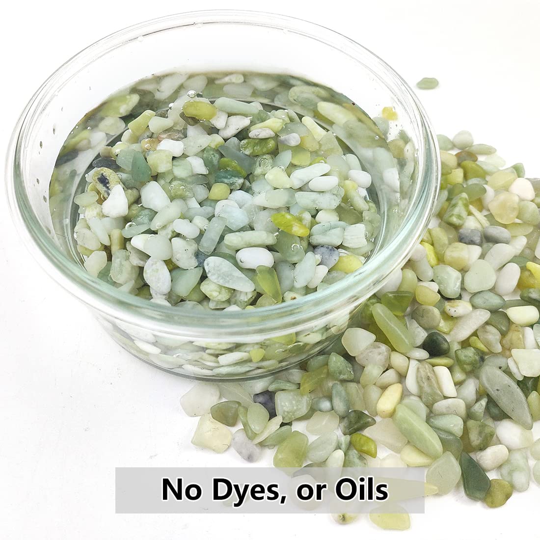 YISZM 2LB Succulent and Cactus Jade Pebbles, 3/8 Inch Natural Decorative Polished Stones, River Rocks for Indoor Plants, Vases, Planters and Outdoor Gardening