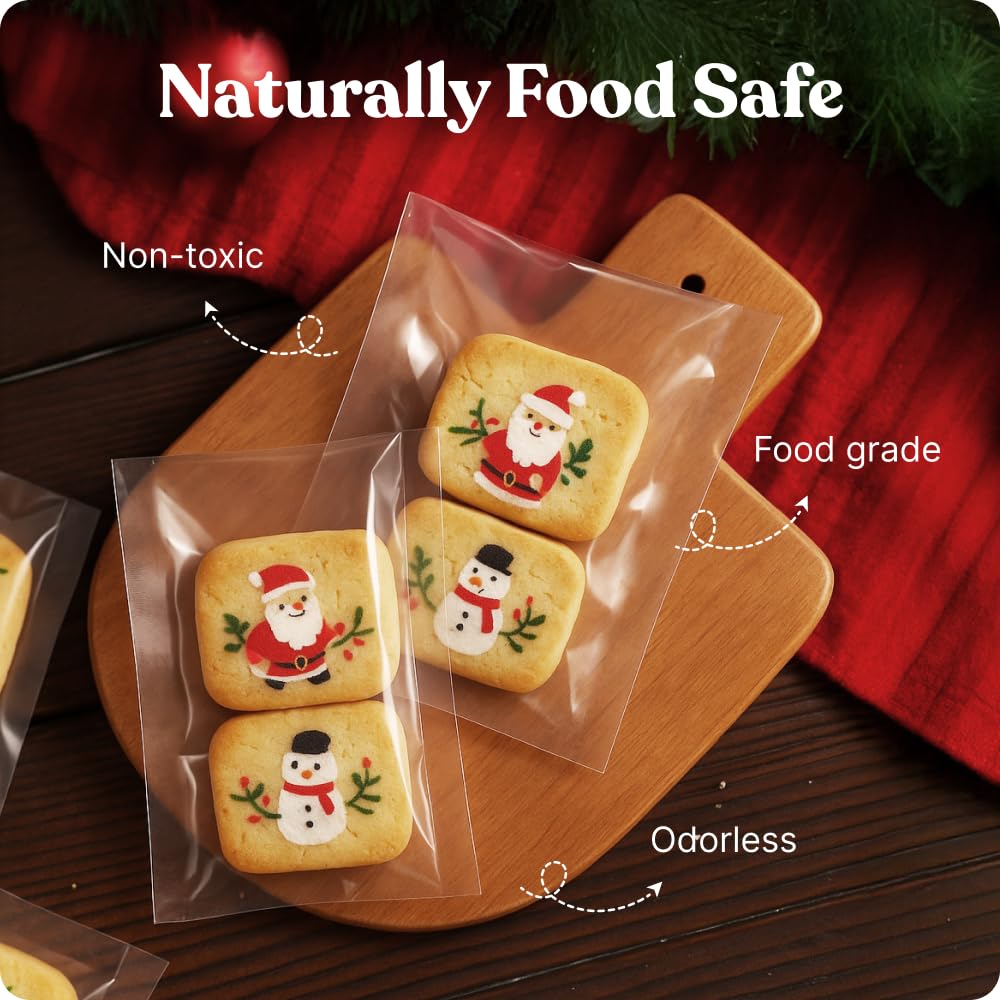 8" X 10" Self Sealing Cellophane Bags (1000 Pack) - Clear Cookie and Pretzel Rod Bags With Seal for Baked Goods Packaging, Cookie Wrappers, Bakery Packaging, Bake Sale, Candy, Treats, Goodies, Gifts