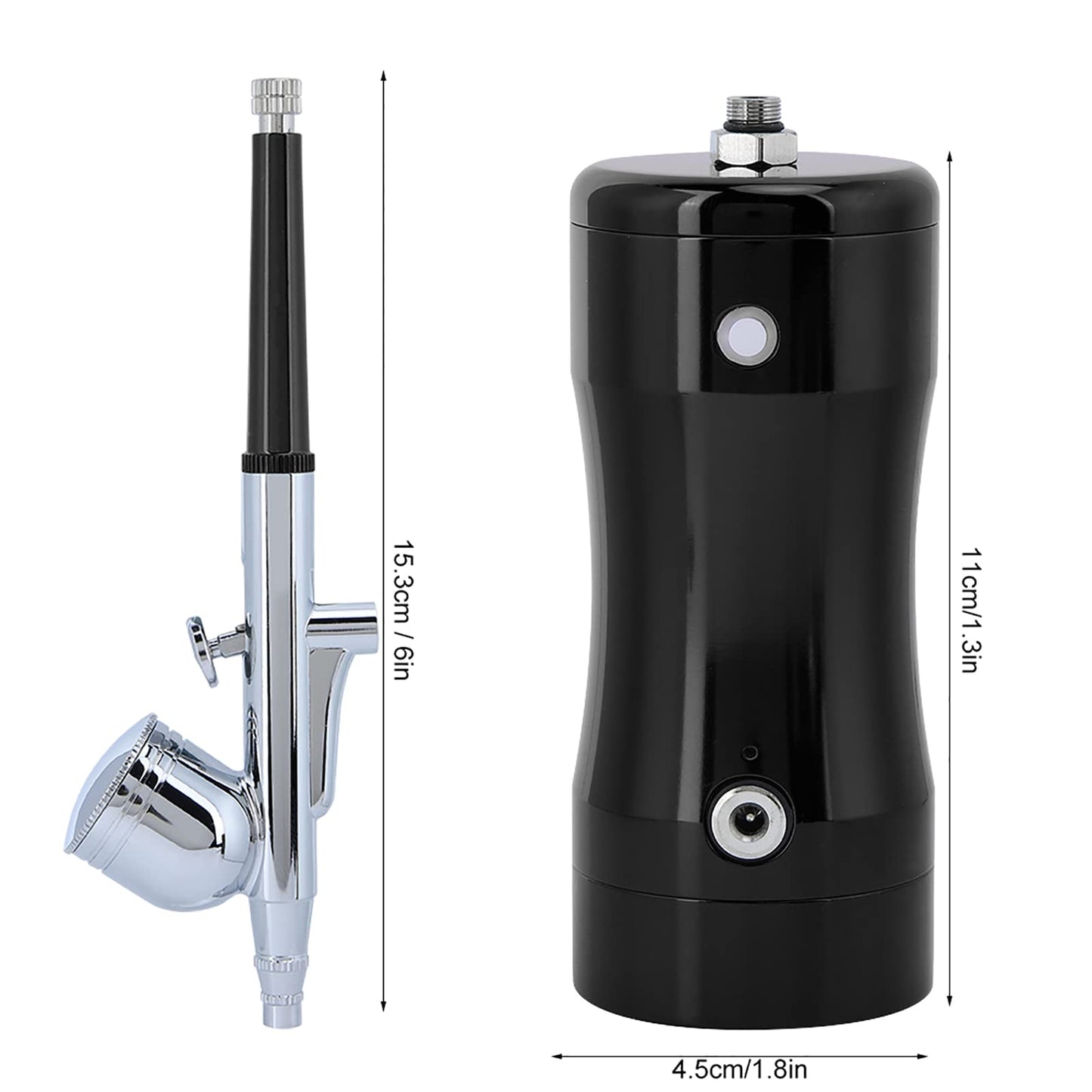 HEEPDD Airbrush Kit G12, Set, Dual Action Airbrush for Painting, Cake Decoration, Model Art Kit G12, Stainless Steel Mini Spray Nan Household Daily Necessities (Black)