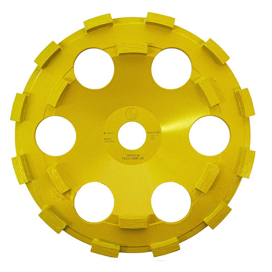 C.S. Unitec 7" Premium Concrete Grinding Wheel for General Grinding Use - Double Row Diamond Cup Grinding Wheel for Concrete, Cement, Granite, Stone, Marble, More - Made in Germany, Yellow, 37111