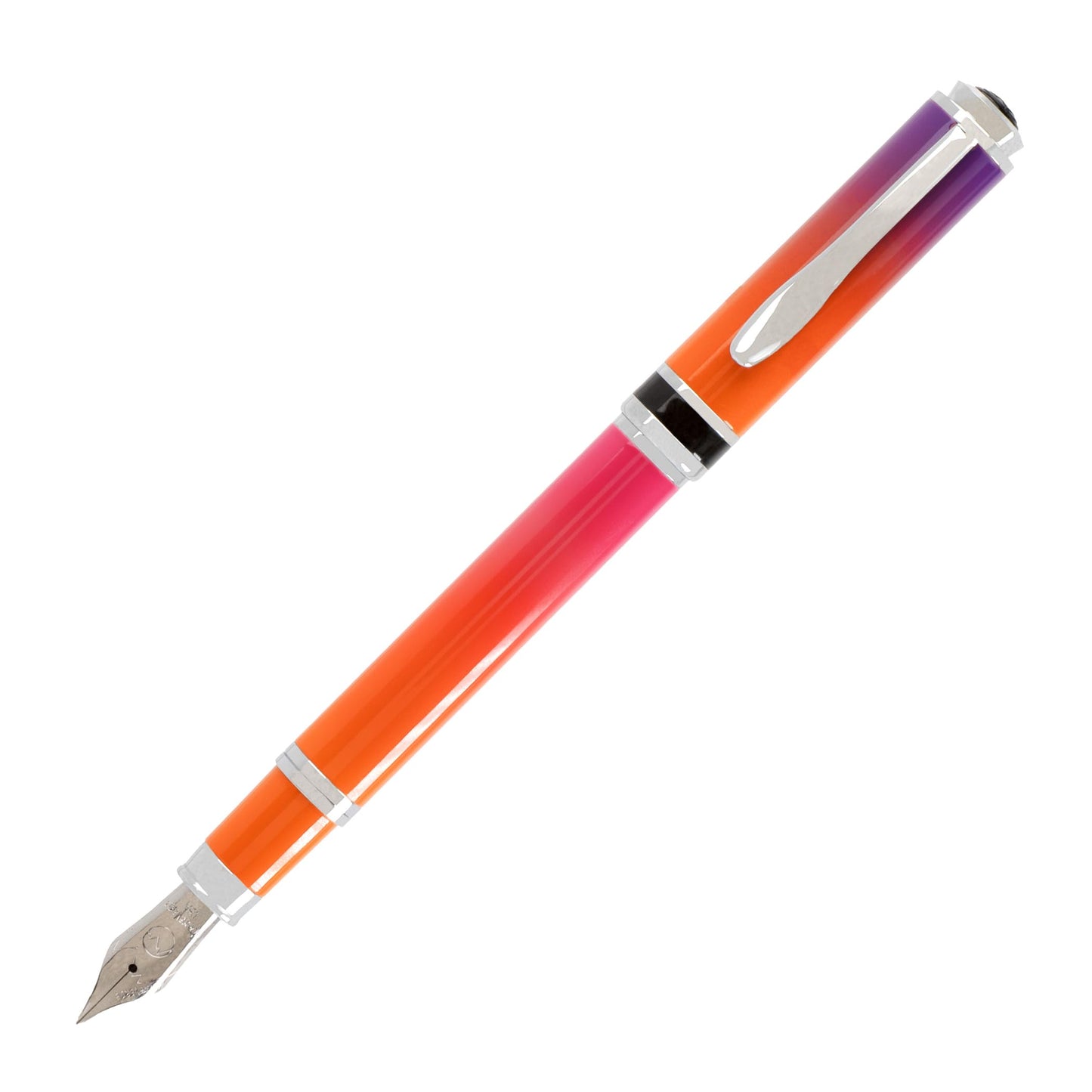 Monteverde USA Innova Ombre Fusion Harmony (Purple/Orange/Pink Gradient Finish) Fountain Pen - Stub Nib, Refillable, Gift Case, Luxury Pen