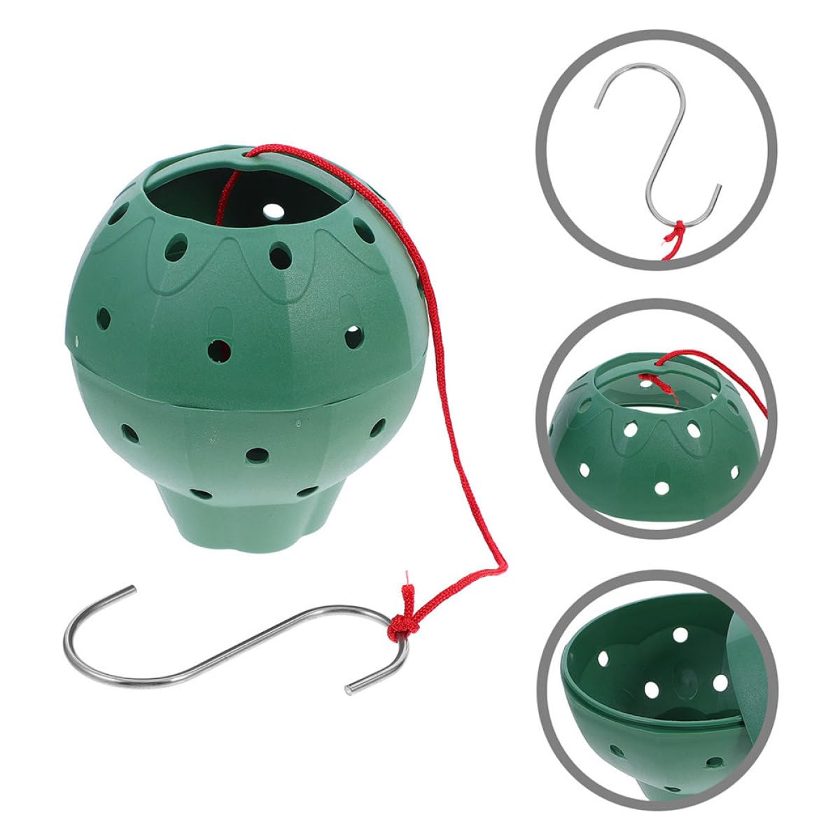 TOYZFRIENDY 5pcs Plastic Multi-Hole Hanging Planter Pots for Hydroponic Seed Starting and Indoor Strawberry Growing, Round Self-Watering Flowerpots for Succulents and Orchid Gardening