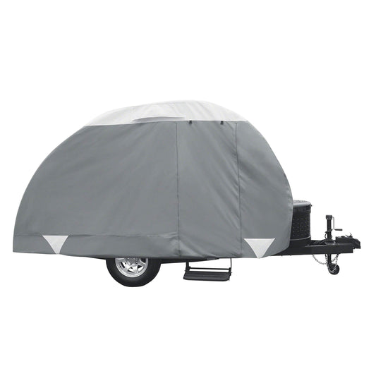 Classic Accessories Over Drive PolyPRO3 Deluxe Teardrop Trailer Cover, Fits 8'-10'L Trailers, RV Cover, Camper Cover, Travel Trailer Cover