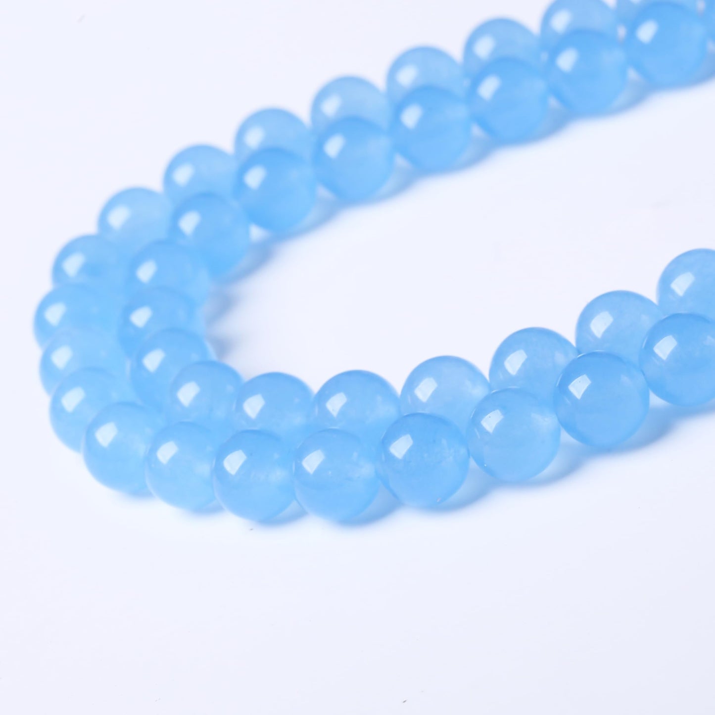 Marine Blue Jade Marrow Stone Beads for Jewelry Making DIY Bracelet Necklace Jewelry Making 1 Strand 15.5inch 35PCS 10MM