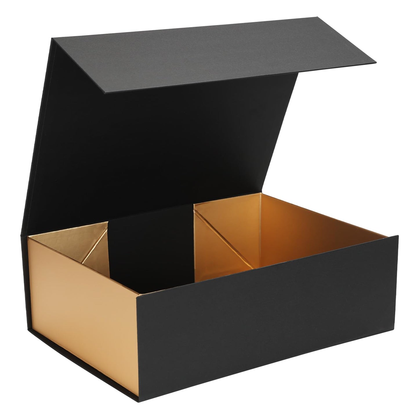 Ditwis 12x9x4 Inches Gift Box with Magnetic Closure Lid, Black-Gold Magnetic Box for Wedding, Groomsmen Bridesmaid Proposal, Birthdays, Mother's Day