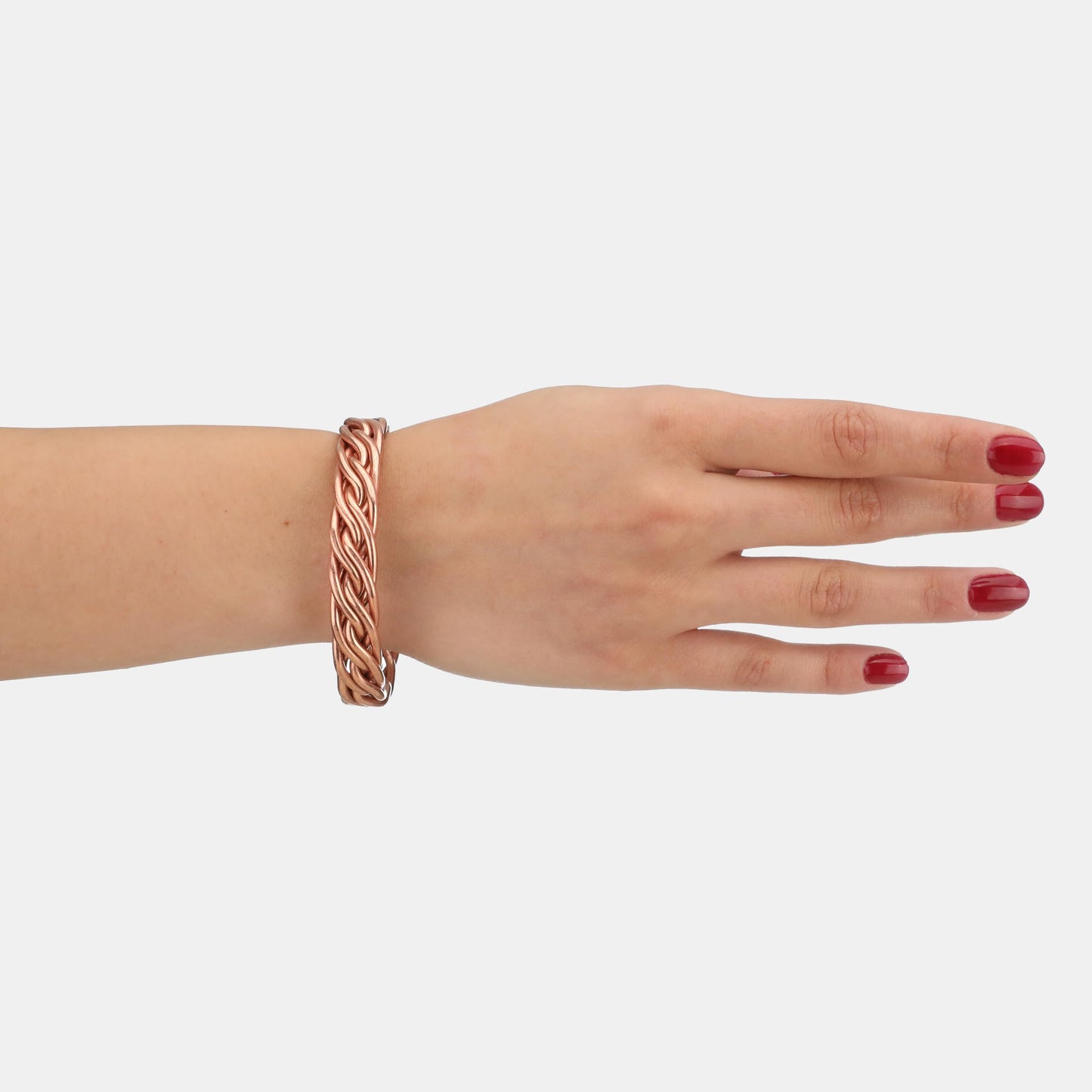 tunarts Handmade Elegant Copper Bracelet for Women and Men-Pure Copper Bracelet for Pain Relief-Adjustable,Thickest,Twisted Copper Wire Bracelet (red folded)