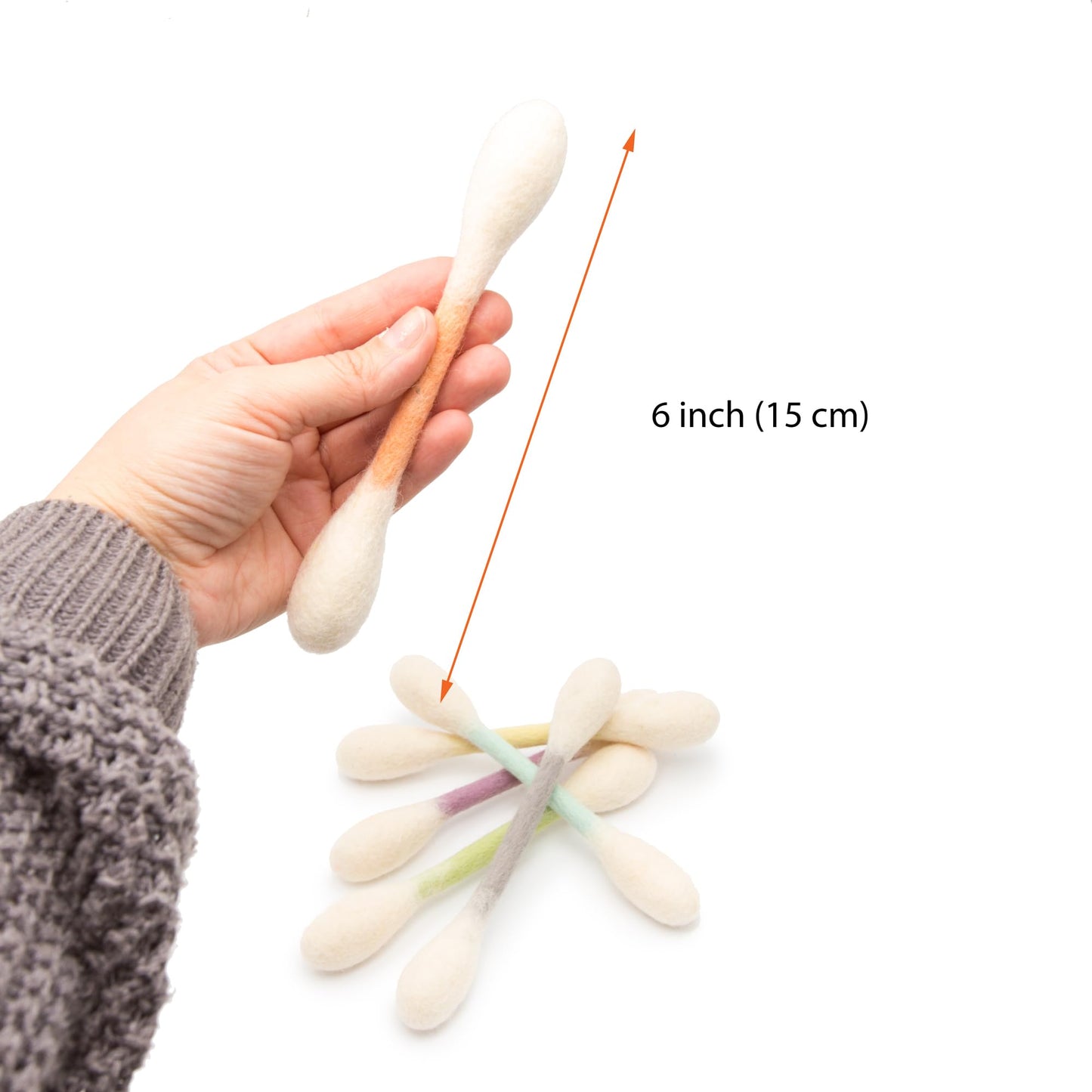 Glaciart One Swabs Cat Toys with Catnip - 6 Pk | Durable for Chew, Cute Cat Toys Interactive Kitty for Boredom, Exercise, & Play | Filled w/Organic Catnip for Anxiety & as Digestive Aid | Gift Idea