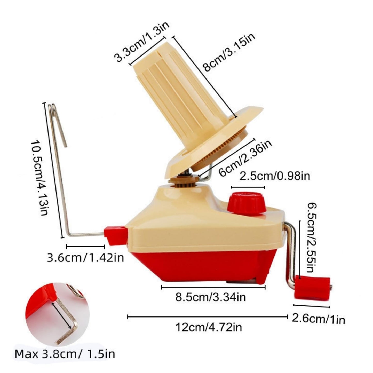 Ayasee Yarn Ball Winder, Hands Operated Swift Yarn Fiber String Ball Wool Winder Machines for Family+4Pompom Maker+10PS Knitting Stitch Markers+10PS Plastic Needles+1PS Scissors(26b)