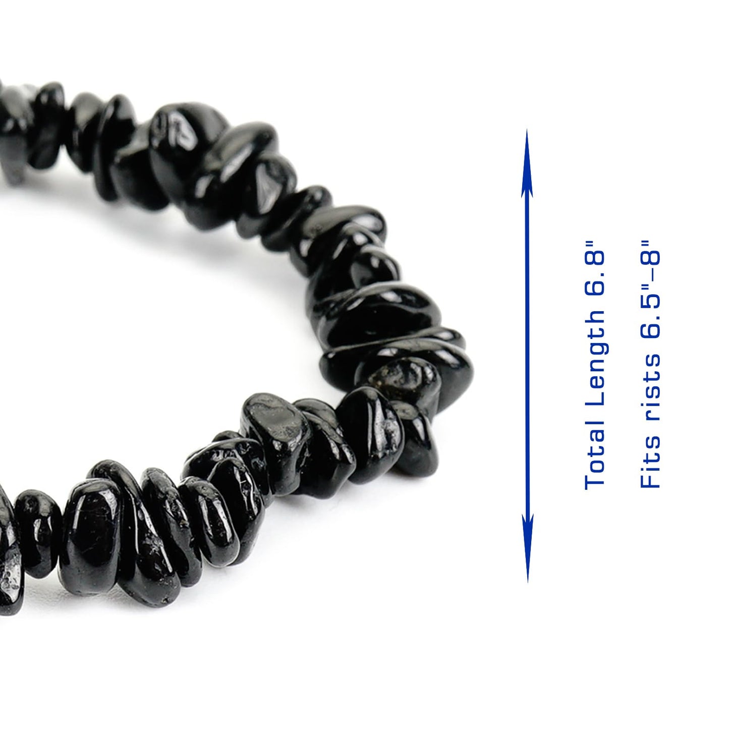 Herxion Black Tourmaline Bracelet for Women & Men- Natural Raw Beads Protection Bracelets, Irregular Chips Stretch Healing Crystals Anxiety Relief Jewelry for Stress & Negative Energy Cleansing