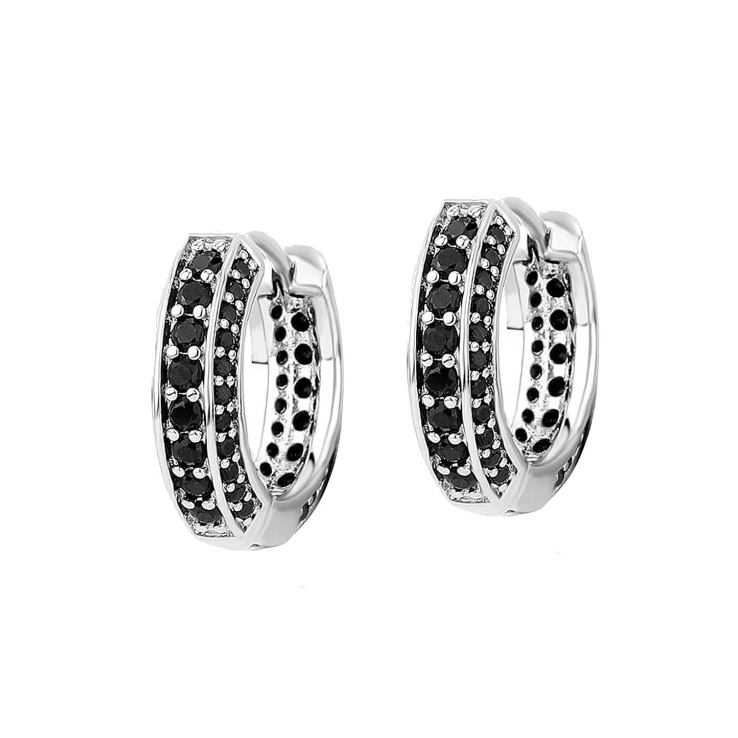 TOPGRILLZ Iced Out Hoop Earrings Cubic Zirconia Huggie Cartilage Cuff Hypoallergenic 14K Gold Plated Luxury Fashion Round Circle Earrings For Men Women-18BS
