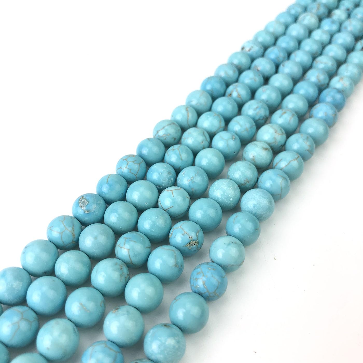 10mm Blue Turquoise Beads Round Gemstone Loose Beads for Jewelry Making (38-40pcs/strand)