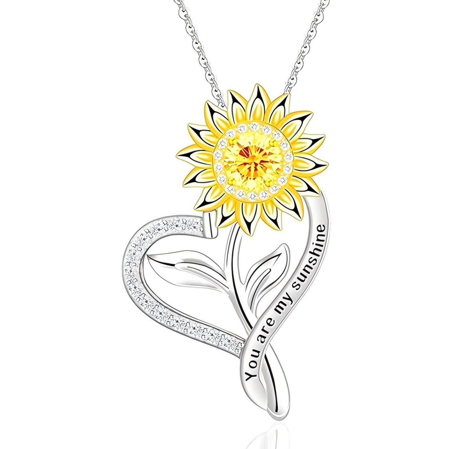 CCJM Anniversary Birthday Gifts for Women,Christmas Gift for Women,Sunflower Necklace,18K Gold Plated You Are My Sunshine Necklace,Mothers Day Gifts for Wife,Girlfriend,Mom, Daughter,Sister