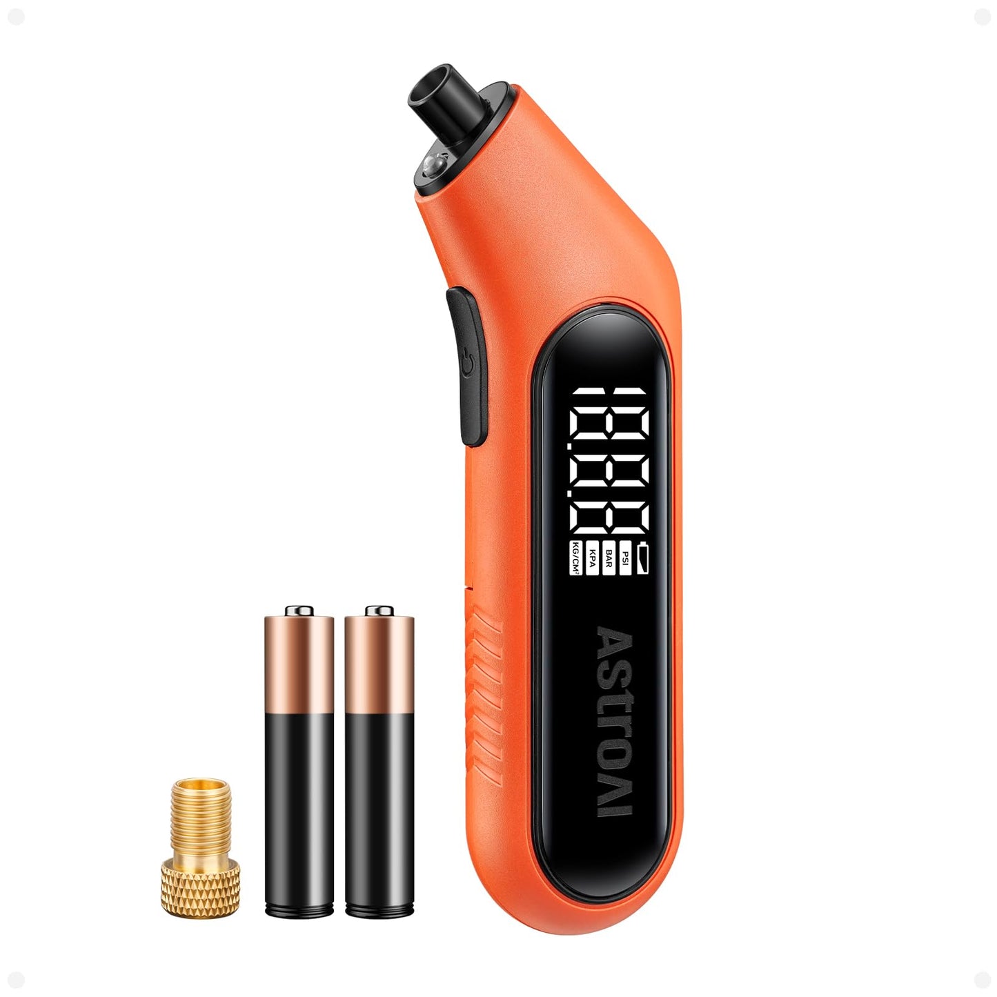 AstroAI Tire Pressure Gauge Digital 3-300PSI Large Screen with Backlight and Flashlight, ANSI 2A High Accuracy, Compatible with Schrader Valves, 4 Units, Presta Valve Adapter Included, AAA Batteries