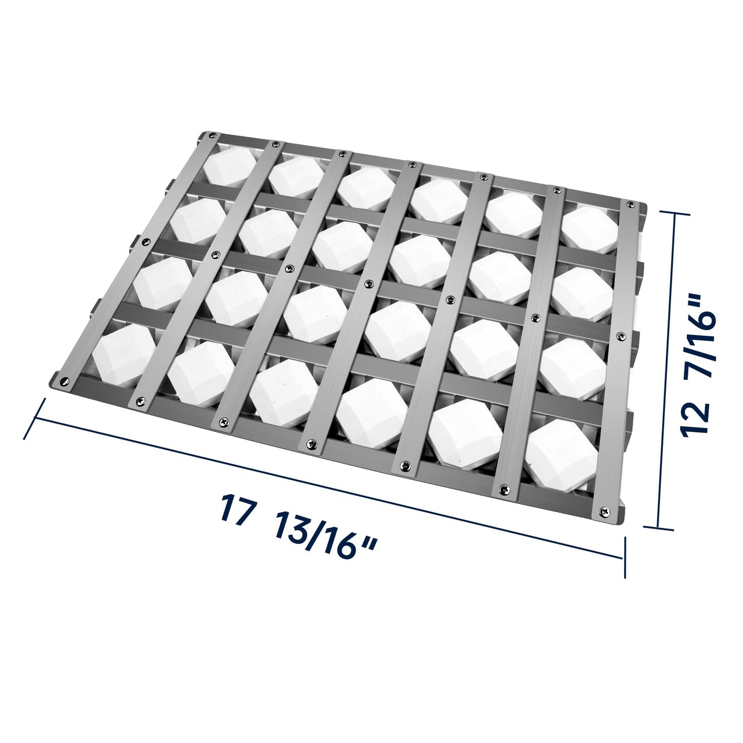 Kalomo Grill Briquette Tray Grill Heat Plates for Alfresco Grill ALX2-30C, ALX2-42C, ALX2-42RFG, ALX2-56, ALX2-56BFG, 17.8125" Stainless Steel BBQ Heat Shield Flame Tamer with 72 Ceramic Briquettes
