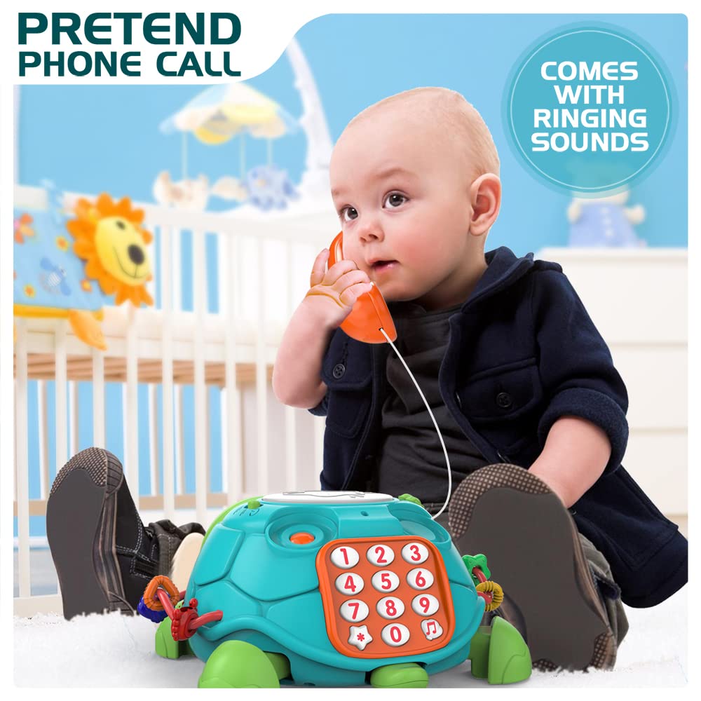 Baby Toys 6 to 12 Months, Musical Crawling Turtle Toys & Projector Rotating Light Up Toys, Early Learning Educational Toy with Light & Sound, Birthday Toy for Infant Toddler Boy Girl 7 8 9 10 11 month