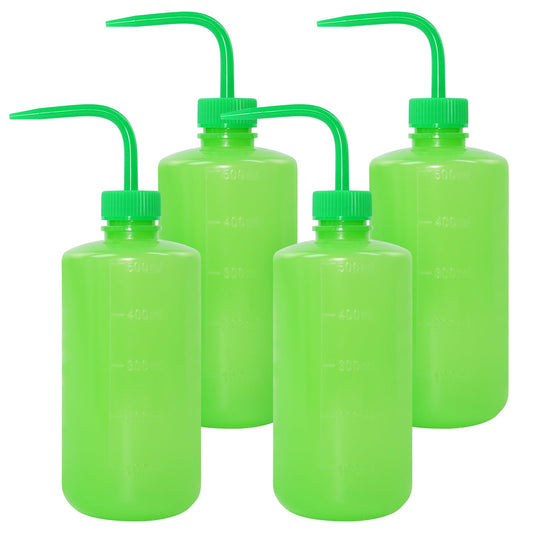 Grosun 4 Packs Tattoo Wash Bottle Water Squirt Squeeze Diffuser Bottles (Green, 500ml)