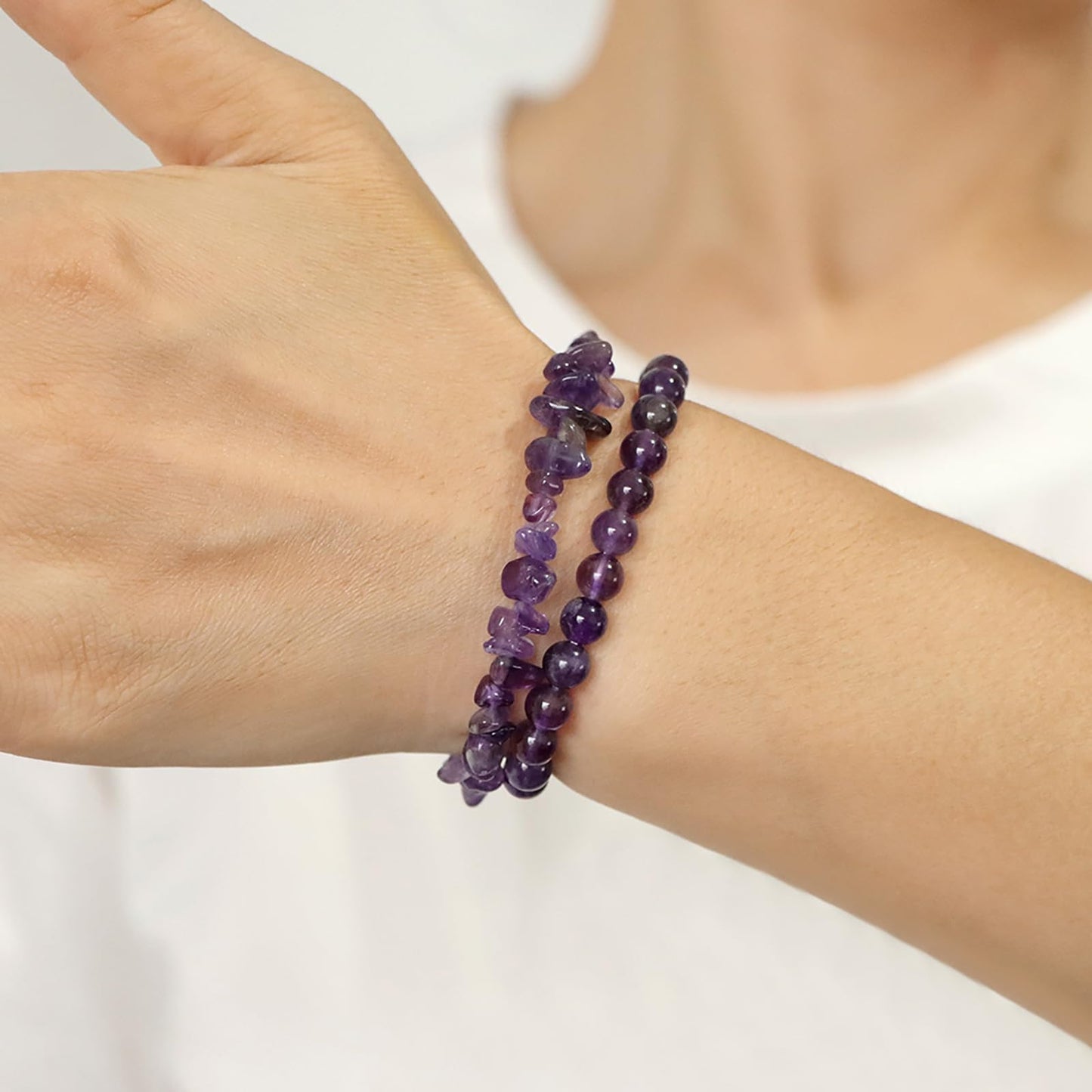 2Pcs Amazonite Bracelet for Women Dainty Handmade Adjustable Amazonite Beaded Bracelet Gemstone Bracelets Healing Crystal Bracelet Amazonite Jewelry for Women Men
