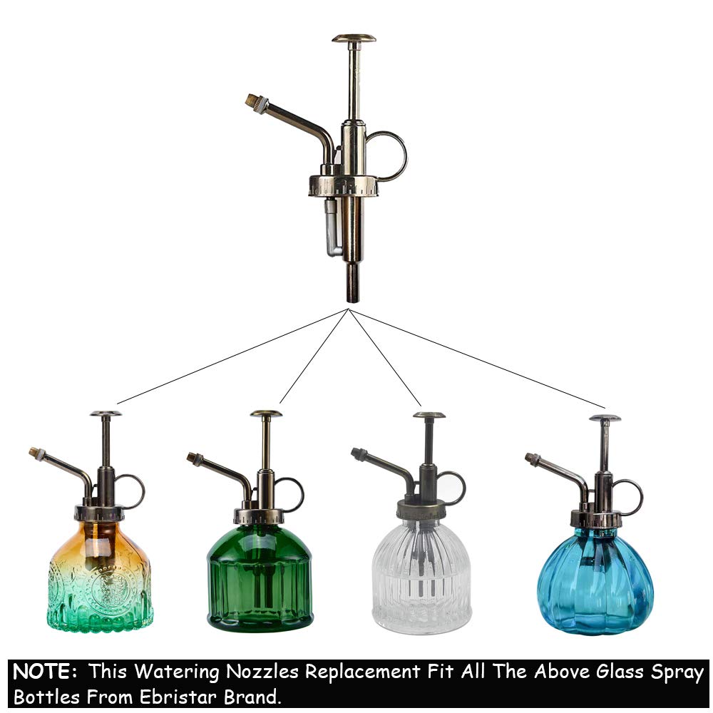 Ebristar Sprayers Watering Nozzles, Plastic Bronze Top Pump, Replacement for Glass Plant Mister Spray Bottle