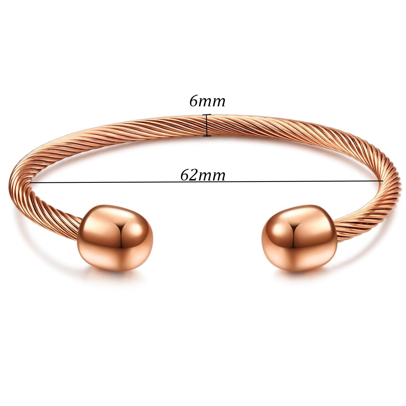 LXBQYSTO Cable Wire Twisted Cuff Bangle Bracelet For Women 14K Gold/rose/silver Stainless Steel Jewelry for Women Gift (Open-Rose Gold1)