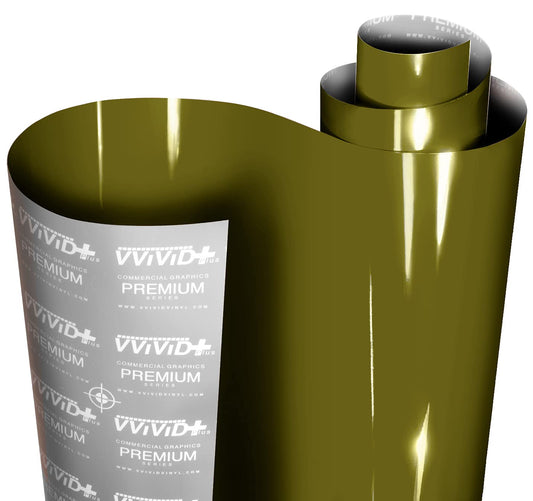VViViD+ Ultra Gloss Combat Green Vinyl Car Wrap (25ft x 5ft)