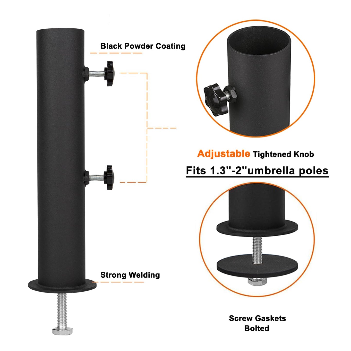 Wdwlbsm Granite Umbrella Stand Tube Heavy Duty Stone Umbrella Base,Table Umbrella Tube Bracket,DIY Umbrella Stand Parts Outdoor,Umbrella Parts Base Holder for Cement and Granite Boards