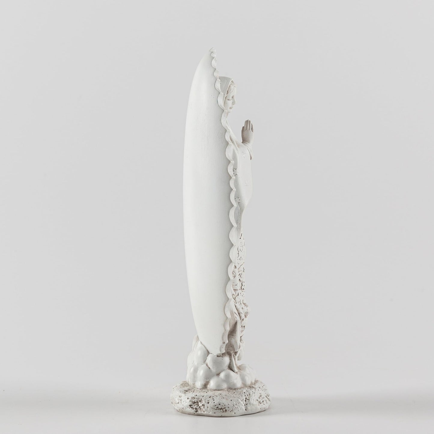 DevotedWalls 7 inch Handcrafted Our Lady of Guadalupe Statue,Catholic Resin Religious Figurine,Virgin Mary Statue of Mexico,Mother of Jesus Figurine for Home Decor Gifts（Small White Virgin Mary）