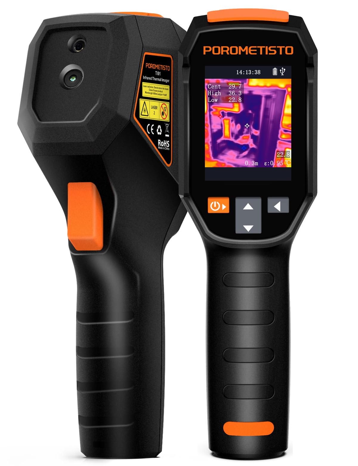 POROMETISTO Ti01 Thermal Camera,240x240 IR Resolution Thermal Imaging Camera,-4°F-1022°F,15 Available Colors Thermal Imager,Display Resolution 320x240 Infrared Camera,Infrared Camera,25Hz,IP54