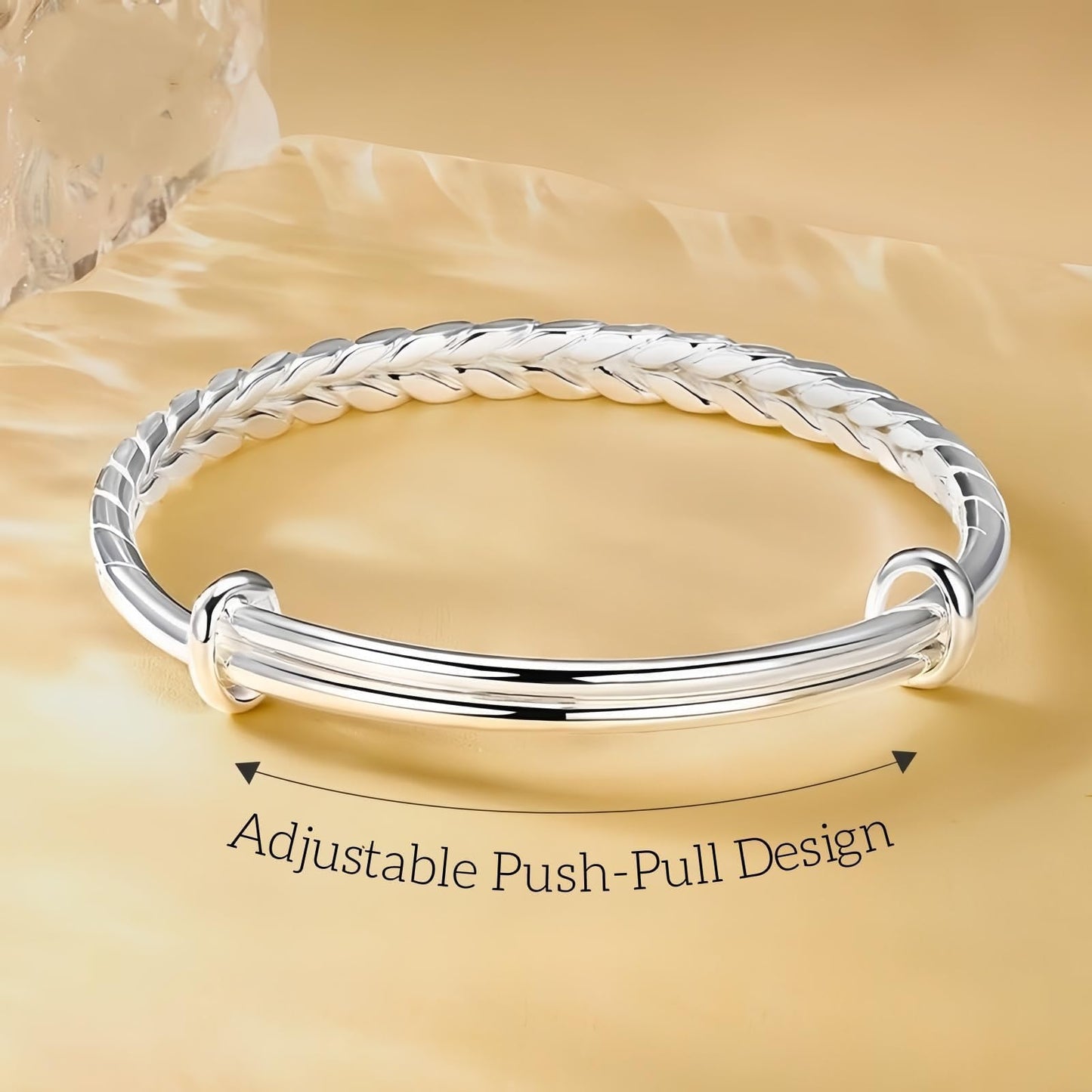 Baoaichi Handmade 925 Sterling Silver Bangle For Women Adjustable Silver Wrap Bracelets Boho Weave Pattern Cuff Bracelets Trendy Braided Bangles Jewelry Birthday Gifts for Women Wife