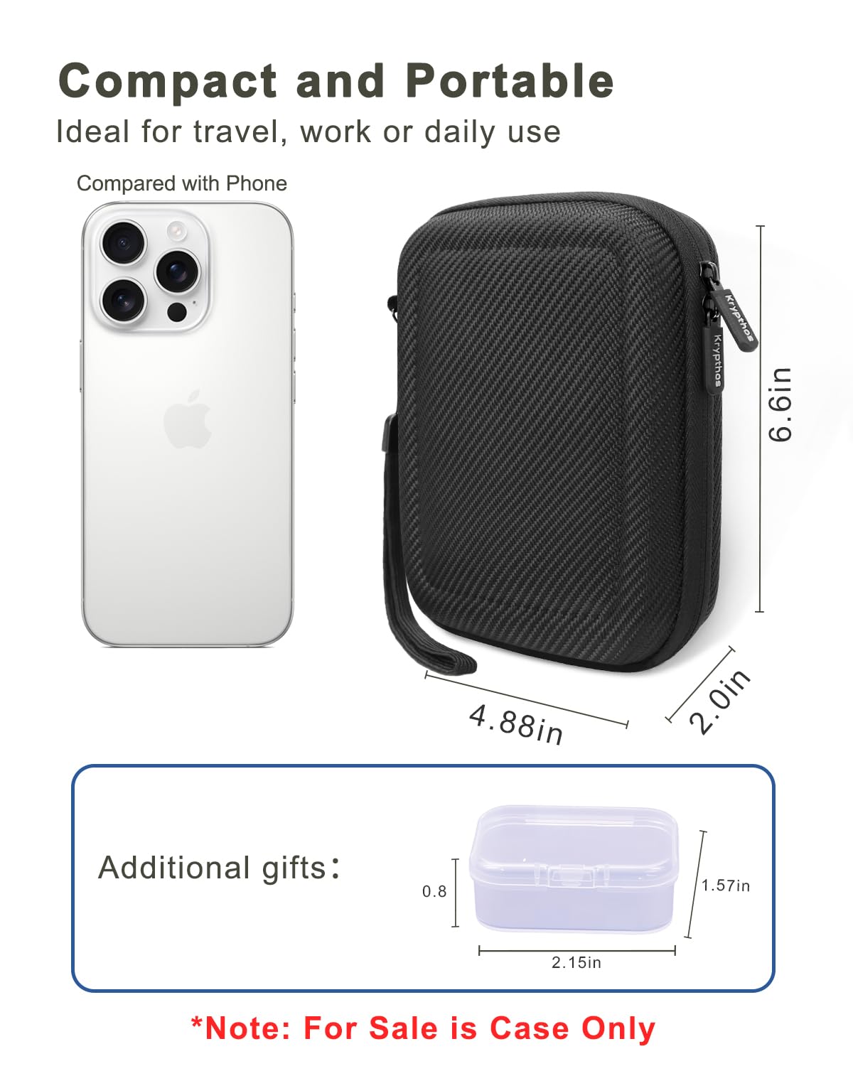 Krypthos Diabetic Supplies Travel Case, Carrying Case for Diabetes Blood Glucose Meter, Portable Diabetes Testing Kit Storage Organizer Bag for Blood Sugar Test Strips, Lancets, Lancing Device-Black