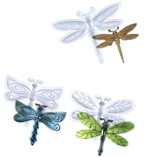 3D Dragonfly Wall Decor Silicone Mold Set, Resin Casting Molds for DIY Crafts, Home Decoration, 3 Pieces Resin Casting molds for Dragonfly handicrafts