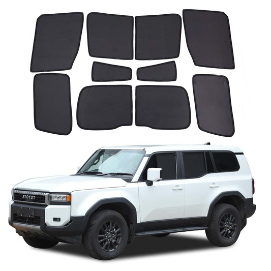Car Window Shades Fit for Toyota Land Cruiser 250 Prado J250 LC250 2024 2025, Front Rear Side Window Screens Mesh Window Sun Shade Glare Shield and UV Rays Protection and Keeps Vehicle Cool, 10PCS