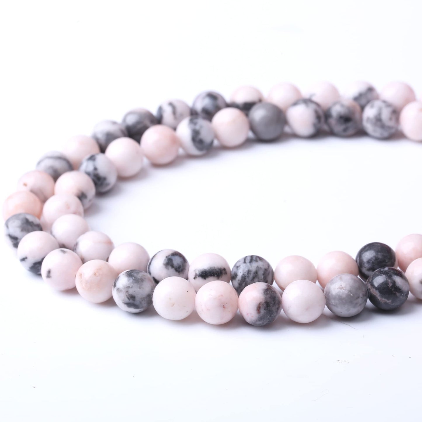 8MM Pink Zebra Jaspers Round Loose Beads Natural Gem Beads Crystal Energy Stone Beads for Jewelry Making DIY Bracelet Necklace