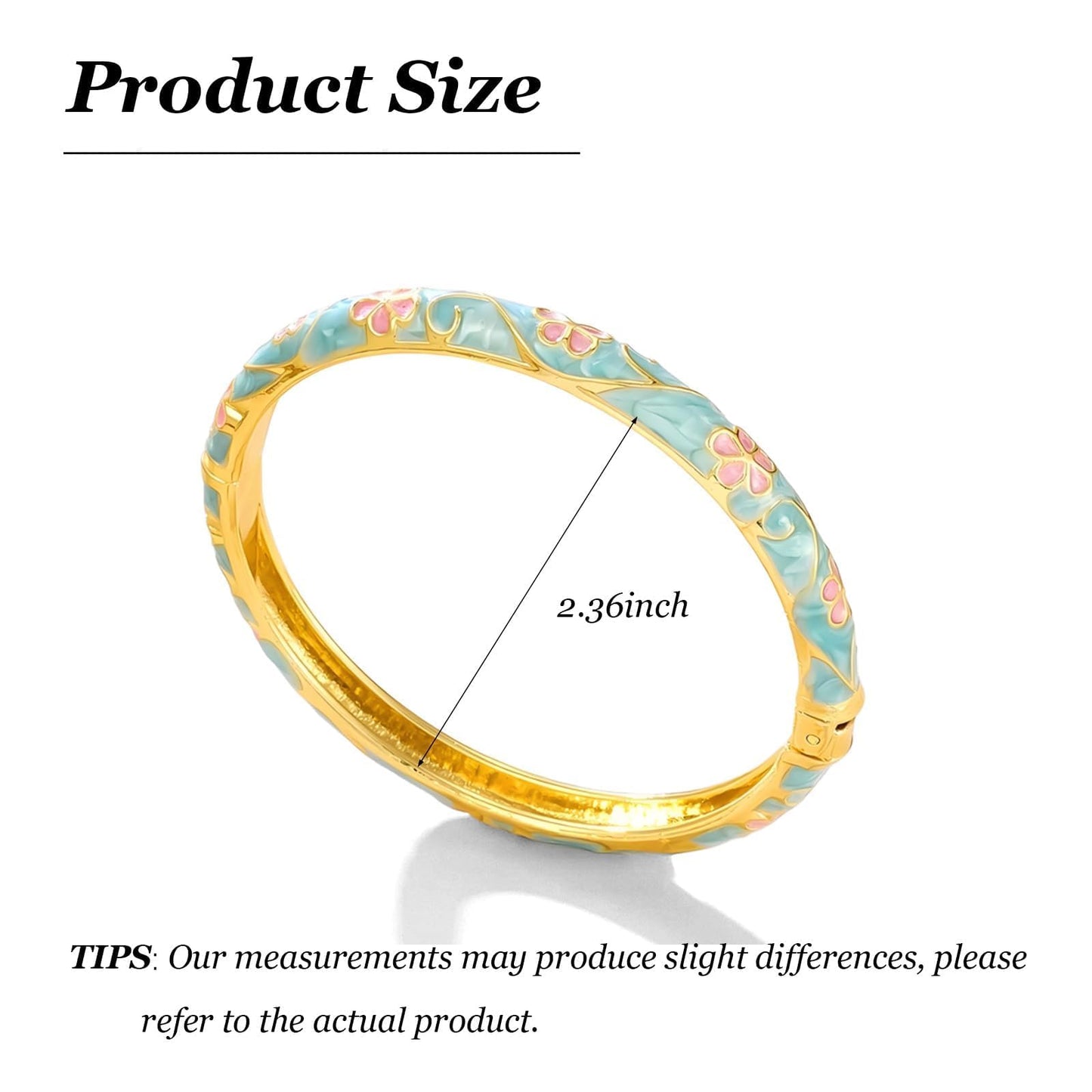KummerSaprk Vintage Flower Bangle for Women Chinoiserie Cloisonne Bracelet for Women Trendy Women's Bangle Bracelets Cloisonne Jewelry Gifts