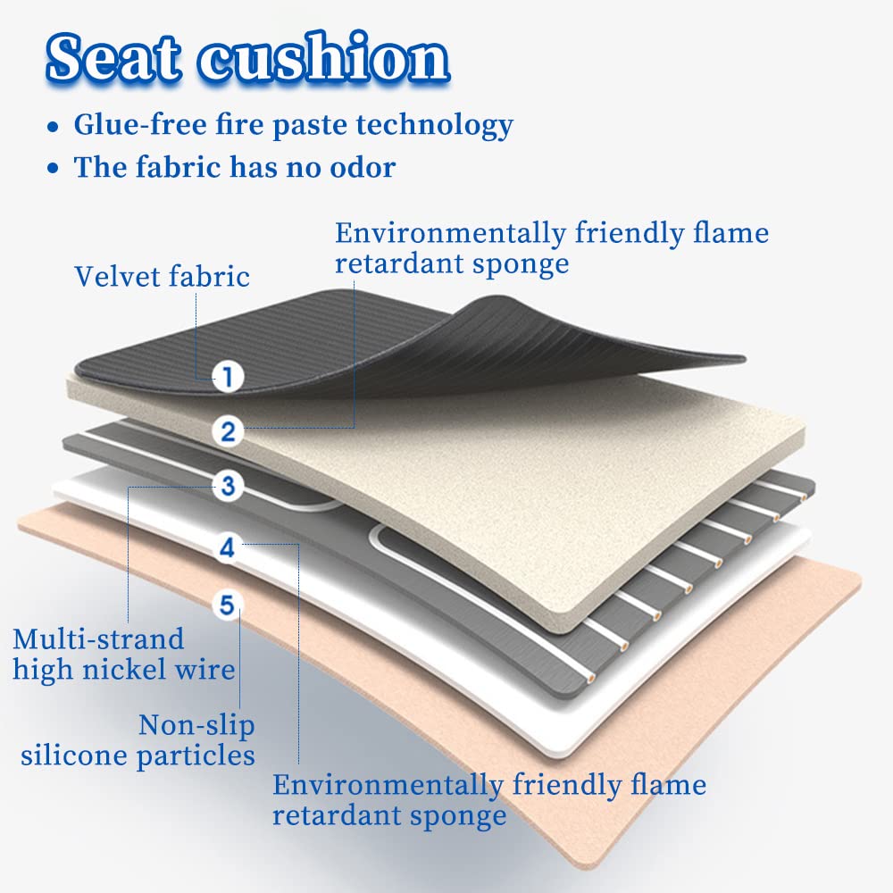 SriGM Car Seat Cushion Chair Cushion Auto Seat Cushion for Full Back and Seat, Velour Seat Car Cushion Front Chair Pad, Seat Cushion for Car Seat Driver 1 Pack (NH001-1pcs/Black)