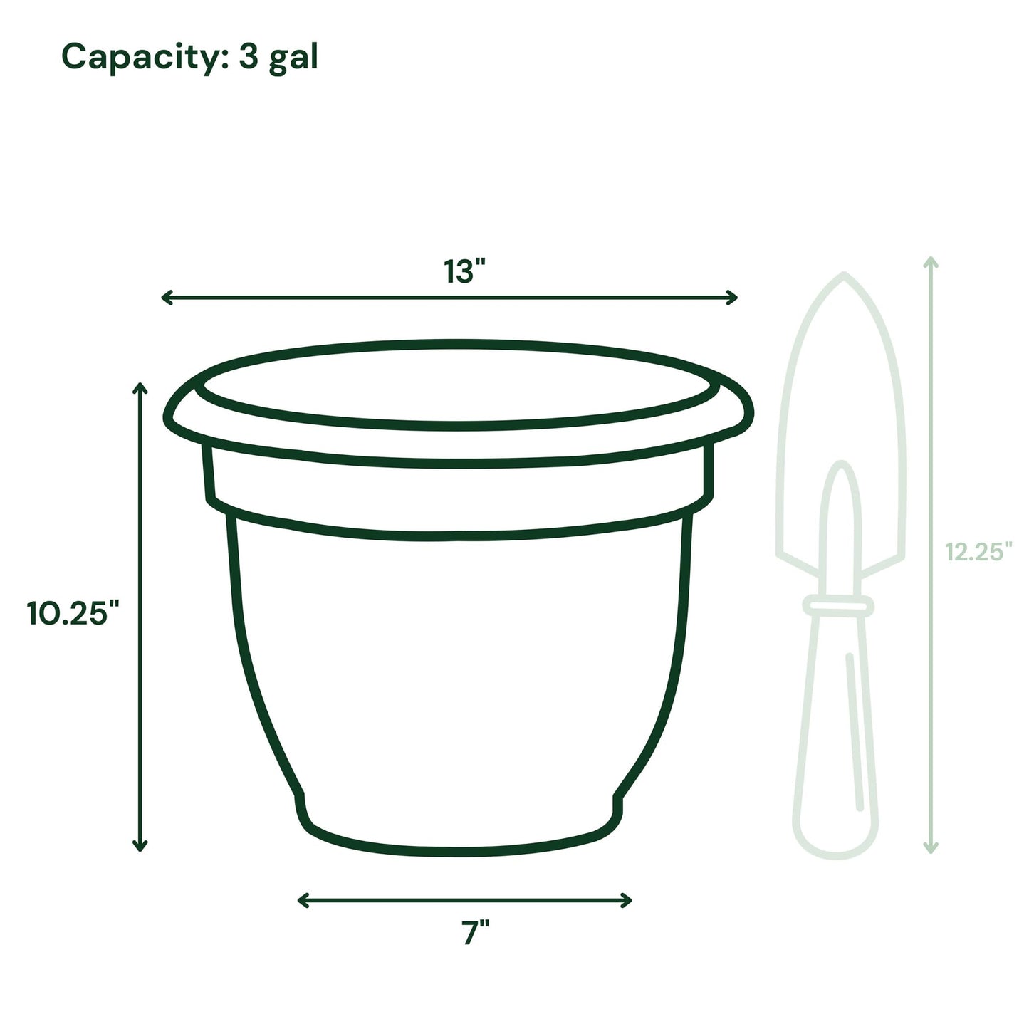 Bloem Ariana 12" Self-Watering Plastic Planter - Rolled Rim Indoor/Outdoor Garden Pot, Basil, 2-Pack